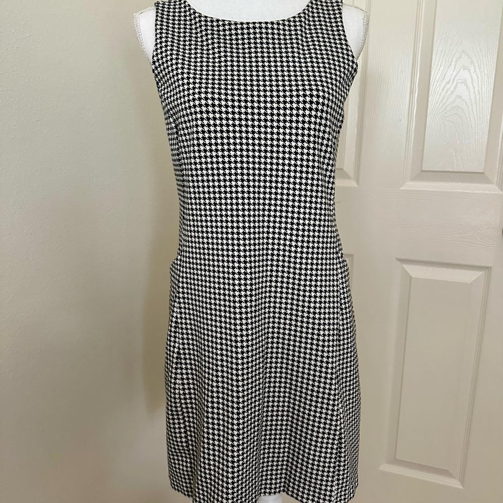 Ann Taylor Black and White Houndstooth Dress